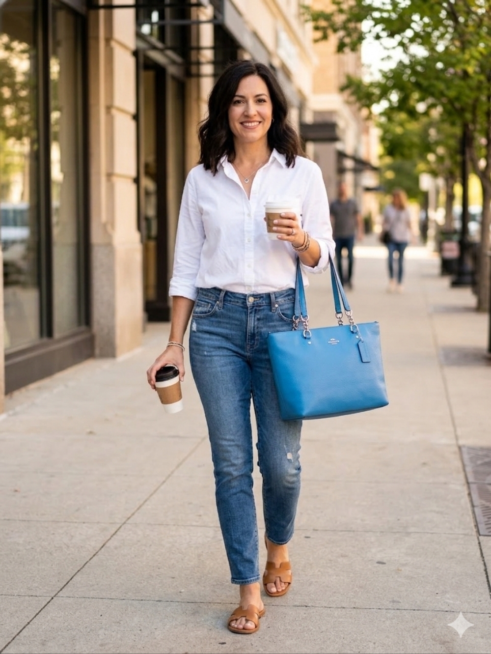Coach Sophia Small Tote Bright Blue Pebbled Leather 💙 & Silver Hardware #36604 - Picture 2 of 14